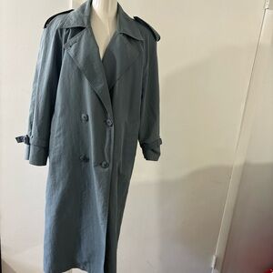 VTG London Fog 6P Blue Double Breasted Trench Coat Detachable Lining Thinsulate